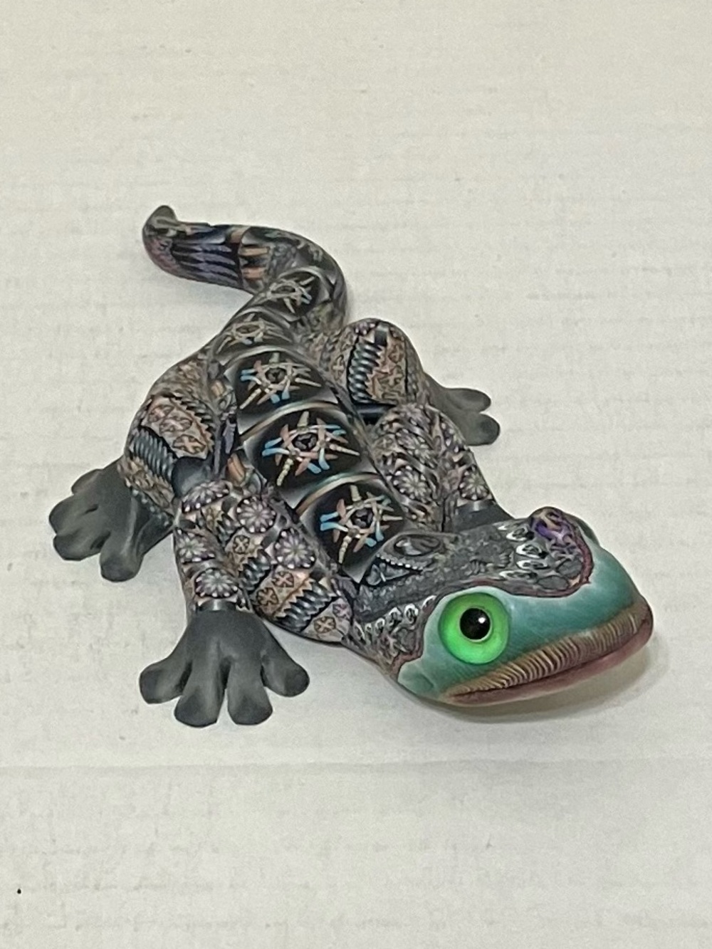 Jon Stuart Anderson Polymer Clay Lizard Figurine